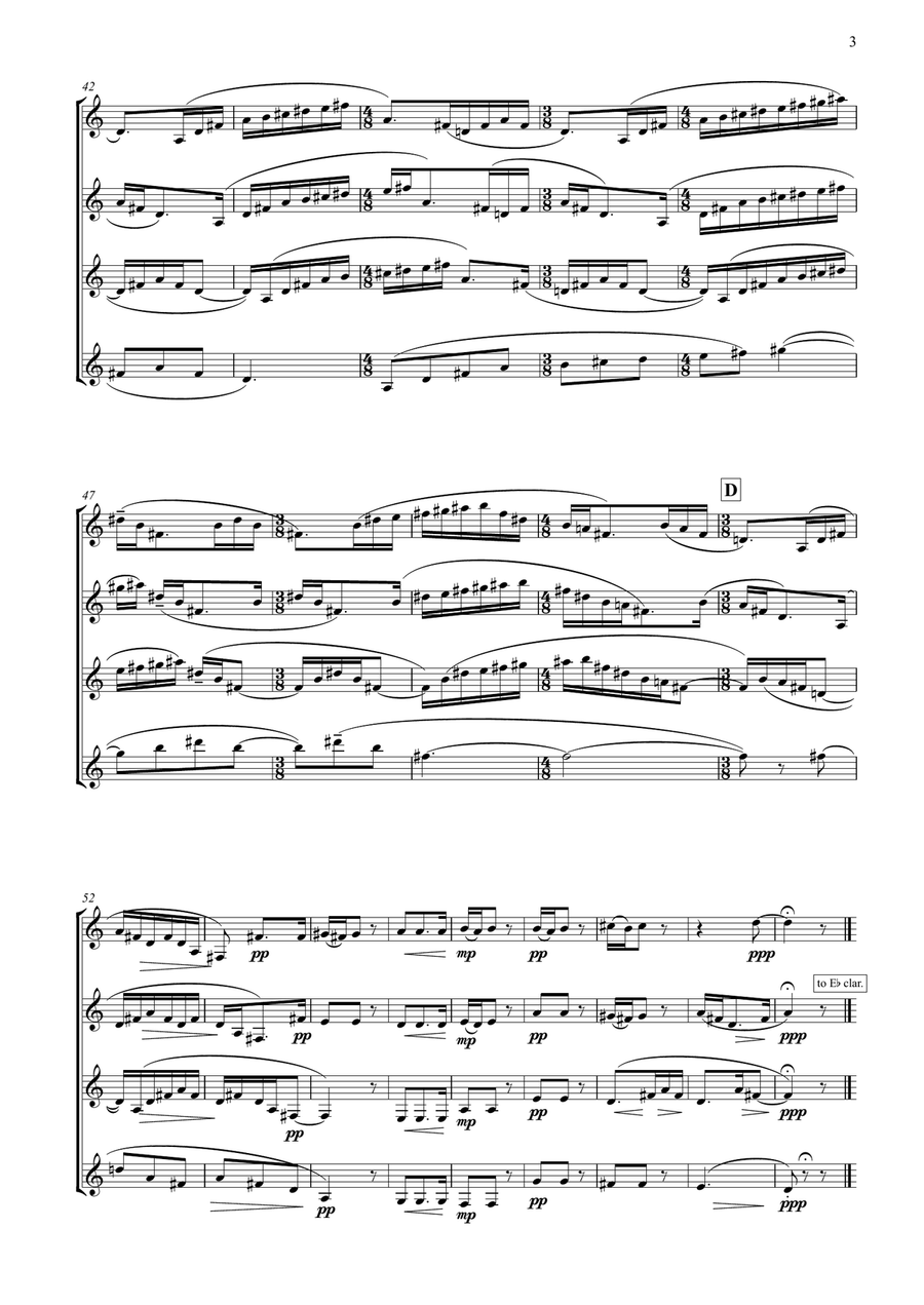 Olympian Sketches (for four clarinets) Clarinet Quartet scores gallery preview page 5
