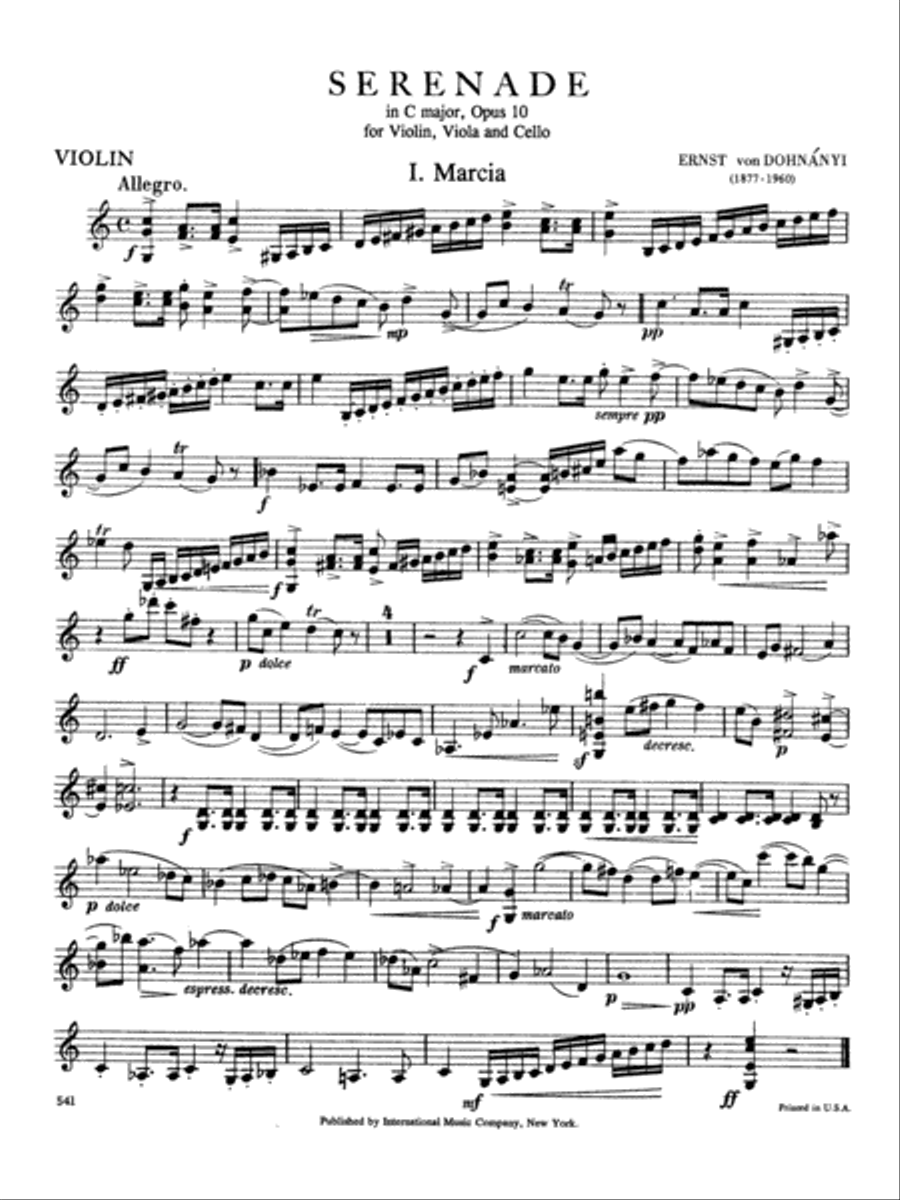 Serenade In C Major, Opus 10 String Trio scores gallery preview page 2