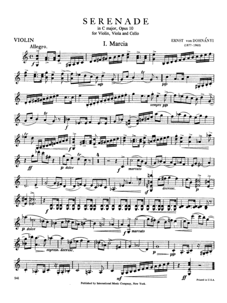 Serenade In C Major, Opus 10