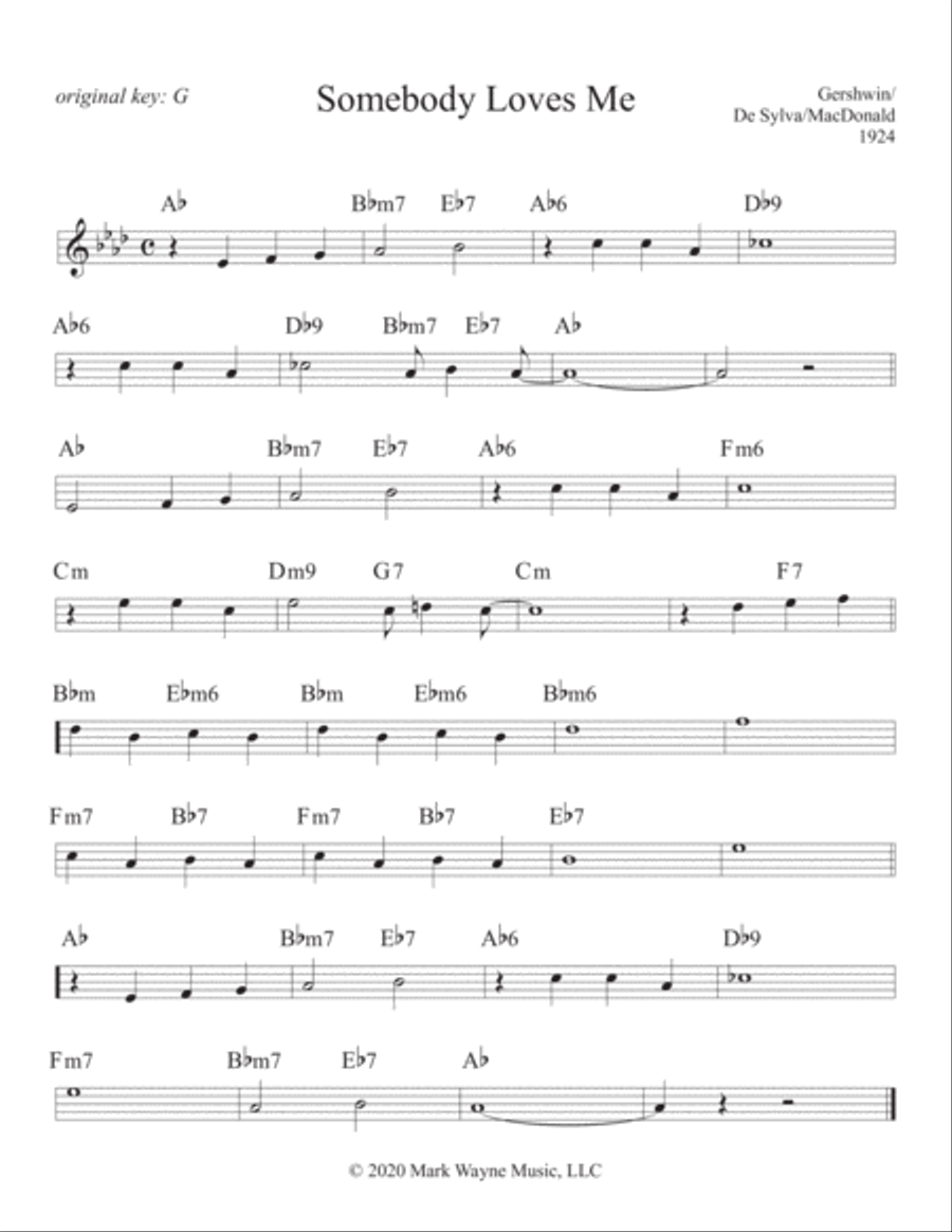 Somebody Loves Me Piano scores gallery preview page 3