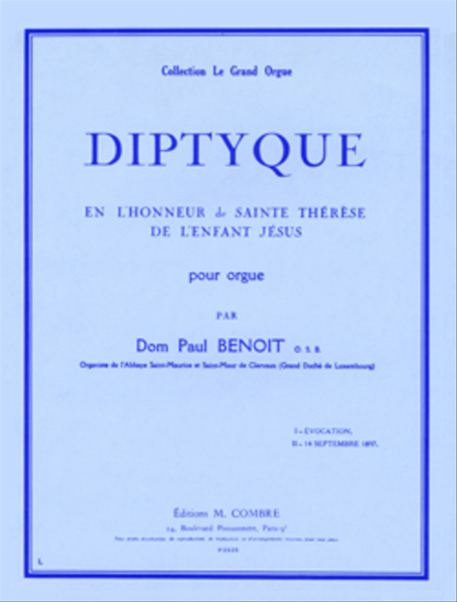 Diptyque en l'honneur de Sainte Therese Organ scores gallery preview page 1