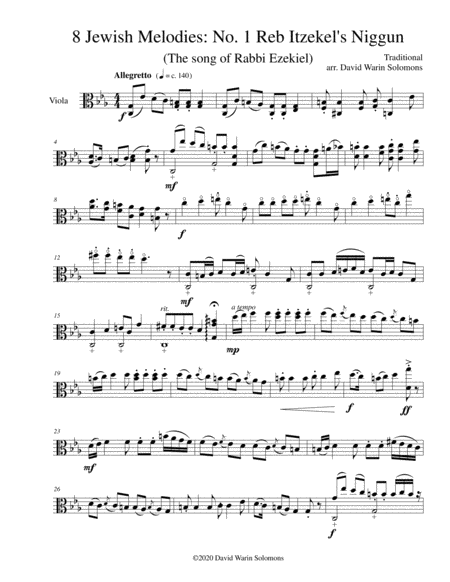 Reb Itzekel's Niggun (The Song of Rabbi Ezekiel) for viola solo