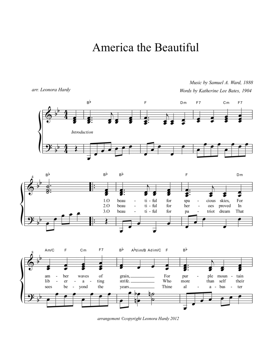 America the Beautiful (O Beautiful For Spacious Skies) image number null