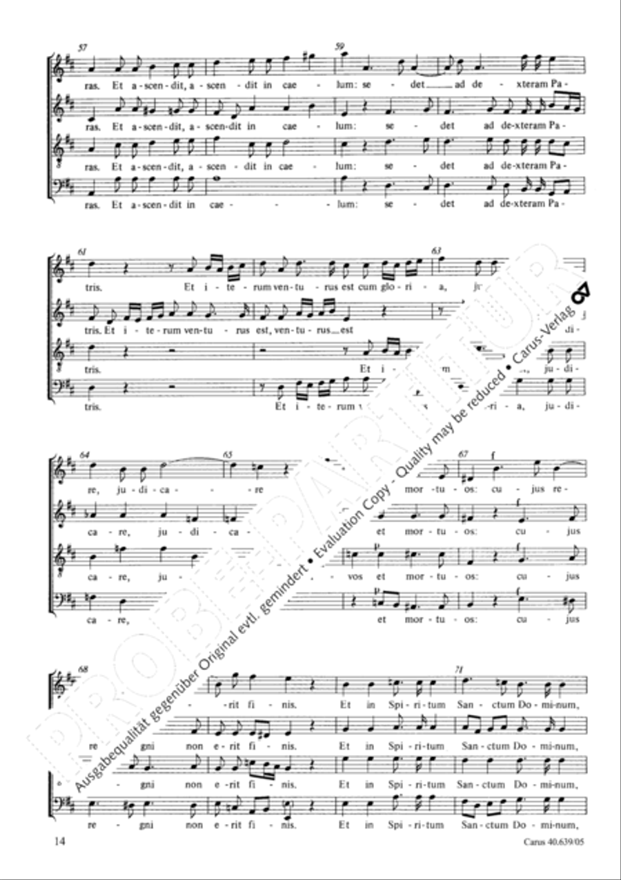 Mass in D Major (Missa in D) 4-Part scores gallery preview page 15