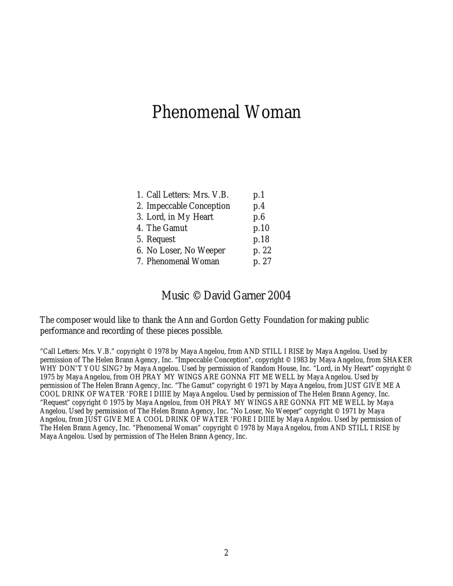 Phenomenal Woman Phenomenal Woman Soprano Voice scores gallery preview page 2