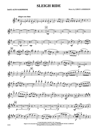 Book cover for Sleigh Ride: 2nd E-flat Alto Saxophone