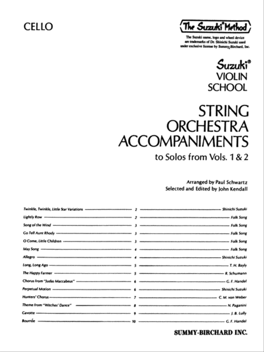 String Orchestra Accompaniments to Solos from Volumes 1 & 2 String Orchestra scores gallery preview page 1