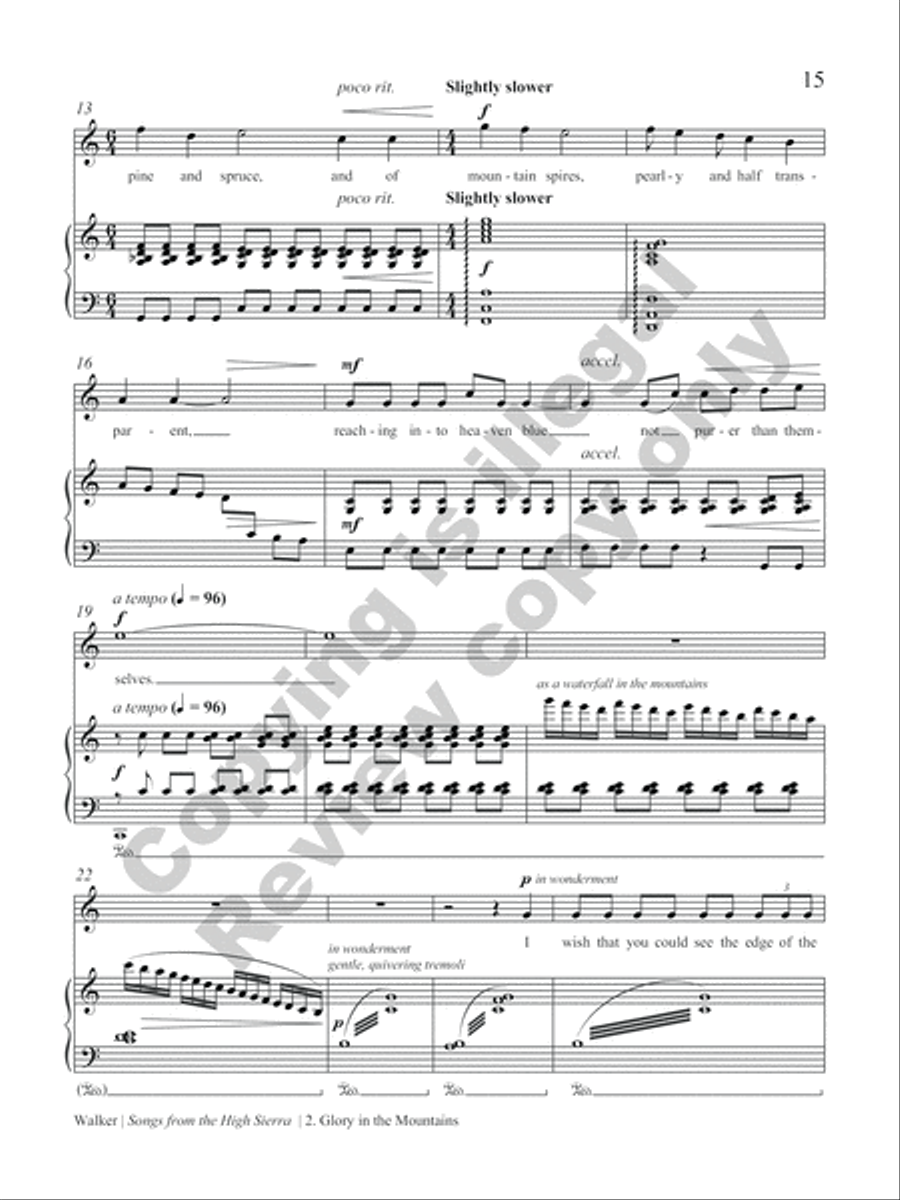 Songs from the High Sierra High Voice scores gallery preview page 8