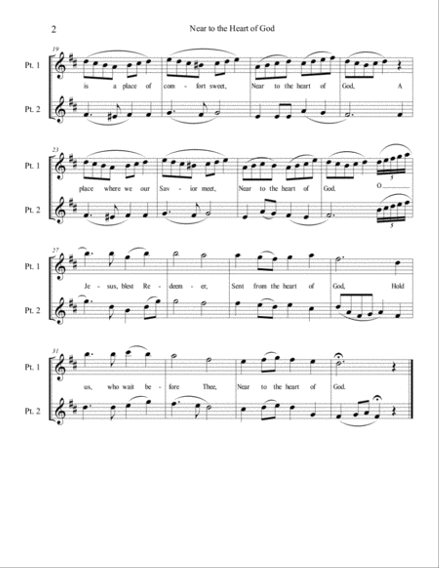 Near to the Heart of God - treble duet Small Ensemble scores gallery preview page 3