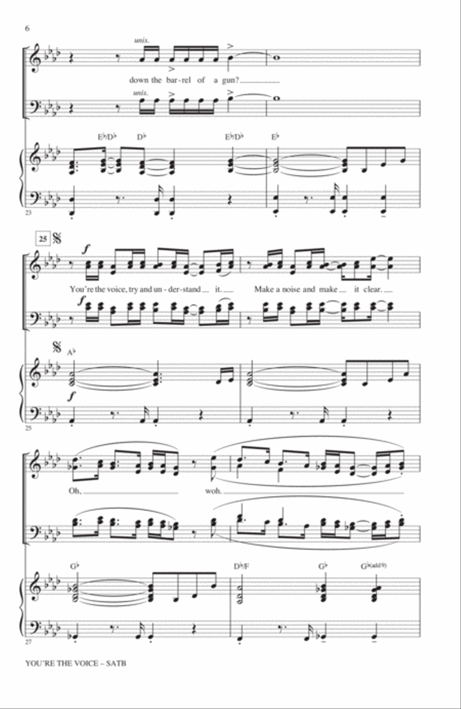 You're The Voice (arr. Kirby Shaw) 4-Part scores gallery preview page 5