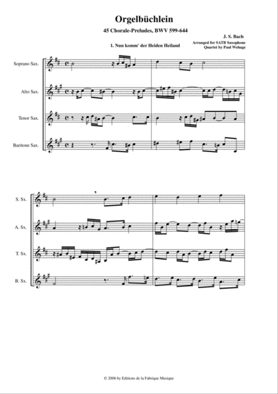 J. S. Bach : Orgelbüchlein (