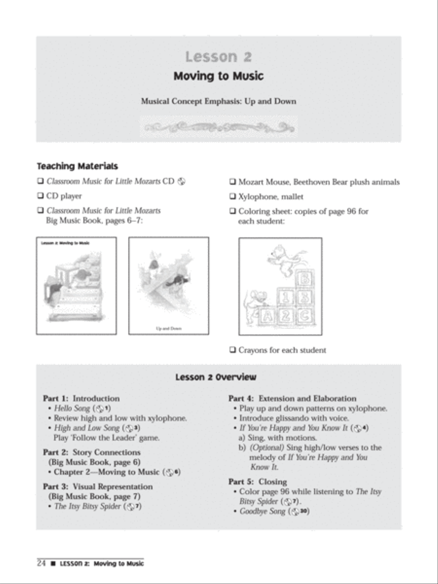Classroom Music for Little Mozarts -- Curriculum Book & CD, Book 1 Piano Method scores gallery preview page 2