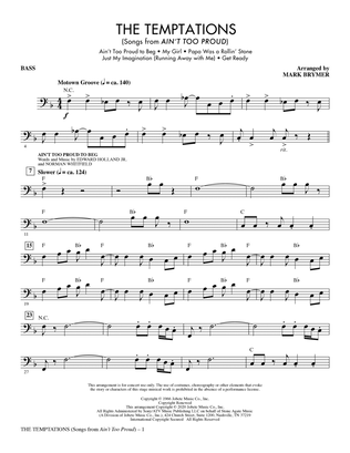 Book cover for The Temptations (Songs from Ain't Too Proud) (arr. Mark Brymer) - Bass