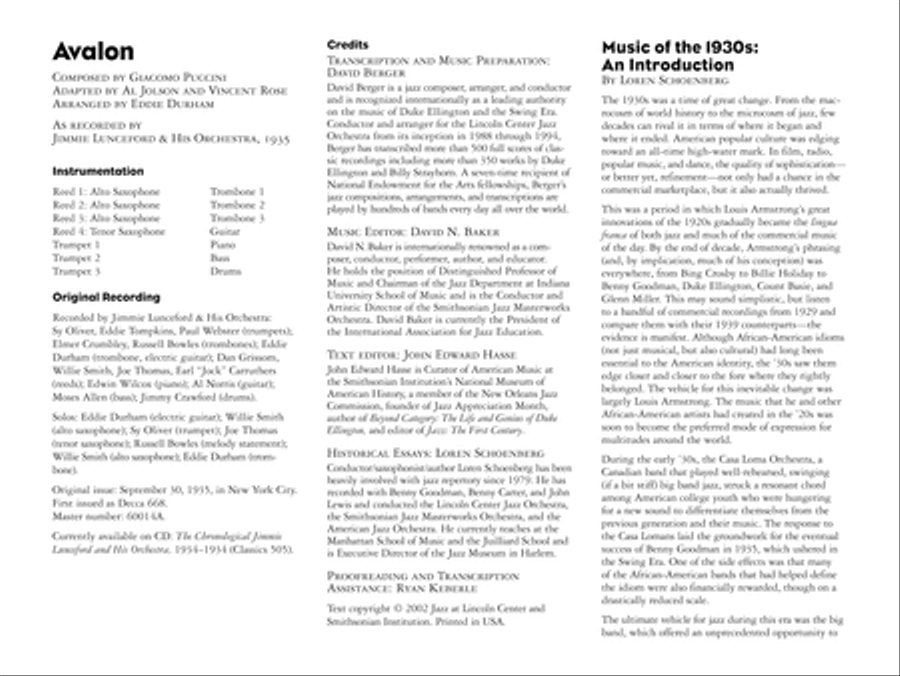 Avalon: Score Jazz Ensemble scores gallery preview page 2