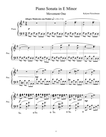 Piano Sonata in E Minor image number null