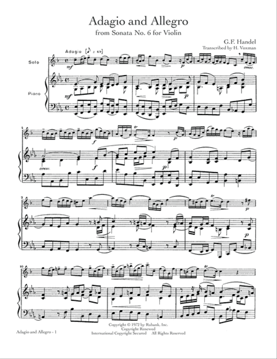 Adagio And Allegro School and Community scores gallery preview page 1