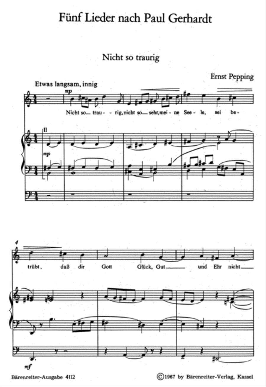 Five Lieder on Poems by Paul Gerhardt Medium Voice scores gallery preview page 2