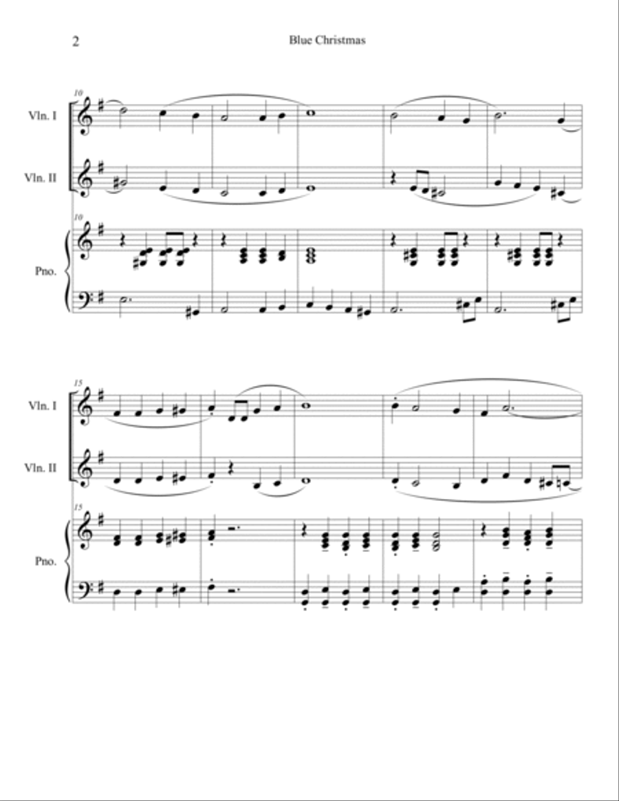 Blue Christmas Blue Christmas String Duet scores gallery preview page 2