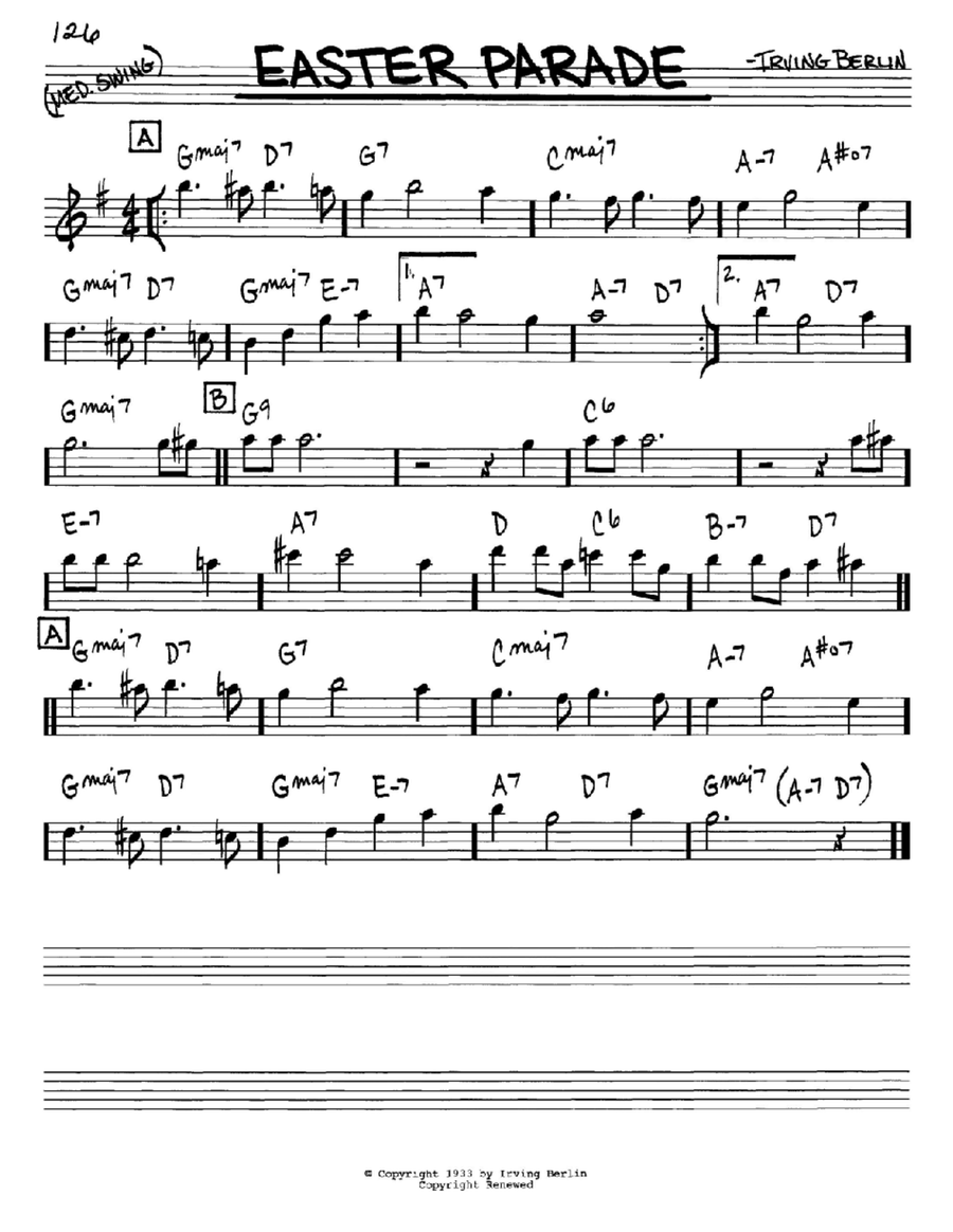 Easter Parade Easter Parade E-Flat Instrument scores gallery preview page 1