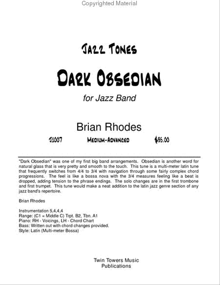 Dark Obsedian Jazz Ensemble scores gallery preview page 2