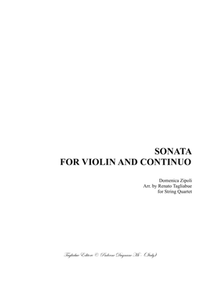 SONATA FOR VIOLIN AND CONTINUO - D. Zipoli - Arr. for String Quartet