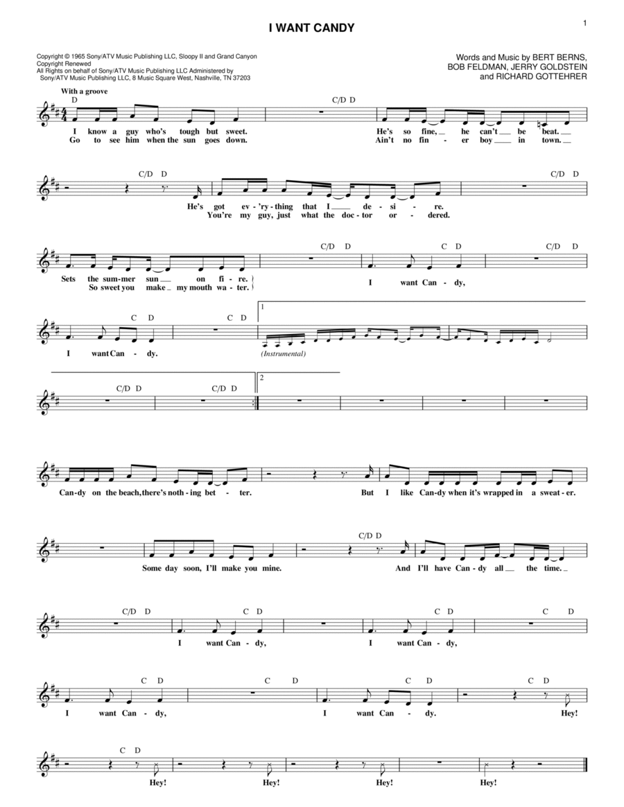 I Want Candy I Want Candy Piano scores gallery preview page 1