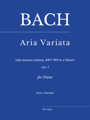 Book cover for ARIA VARIATA (alla maniera italiana, BWV 989 in A Minor) - As played By Víkingur Ólafsson