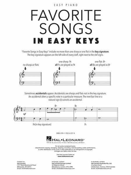 Favorite Songs – In Easy Keys