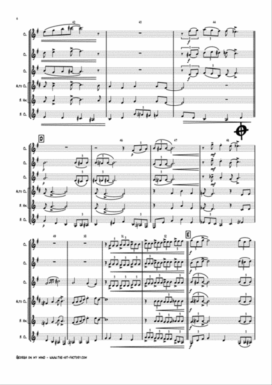 Georgia On My Mind Woodwind Ensemble scores gallery preview page 4