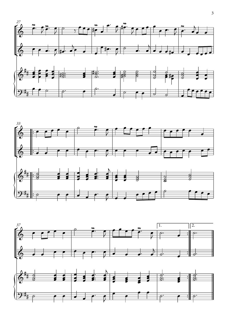 Te Deum Prelude (for 2 Trumpets in D and Piano) Trumpet Duet scores gallery preview page 3