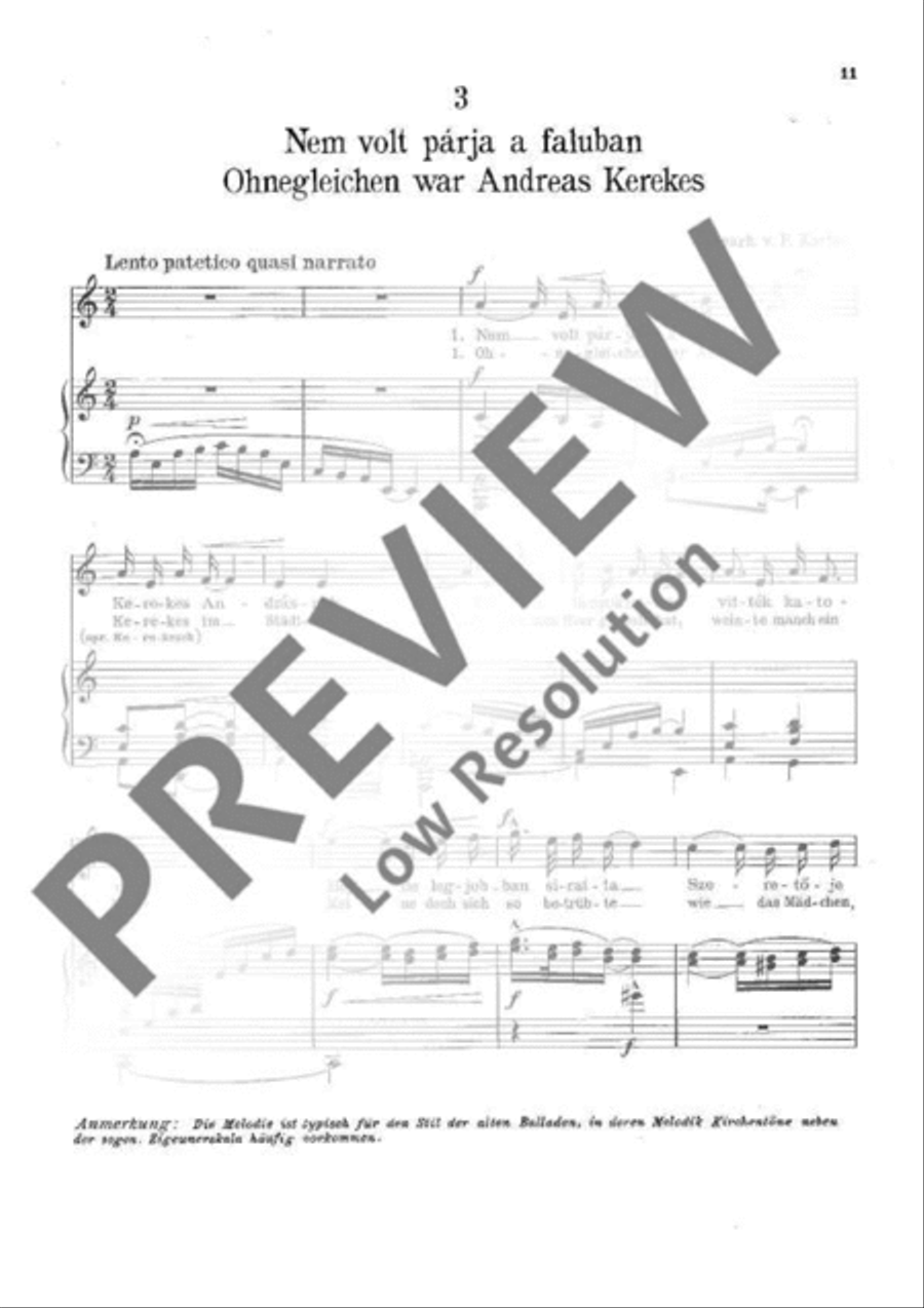 Ungarische Volkslieder Voice Solo scores gallery preview page 12