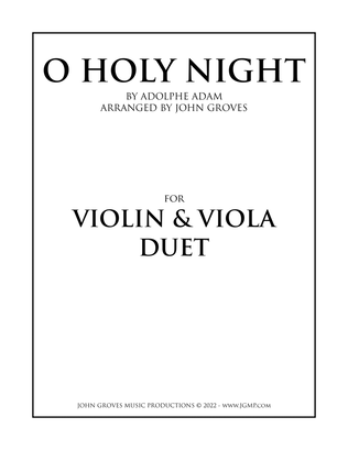 Book cover for O Holy Night - Violin & Viola Duet