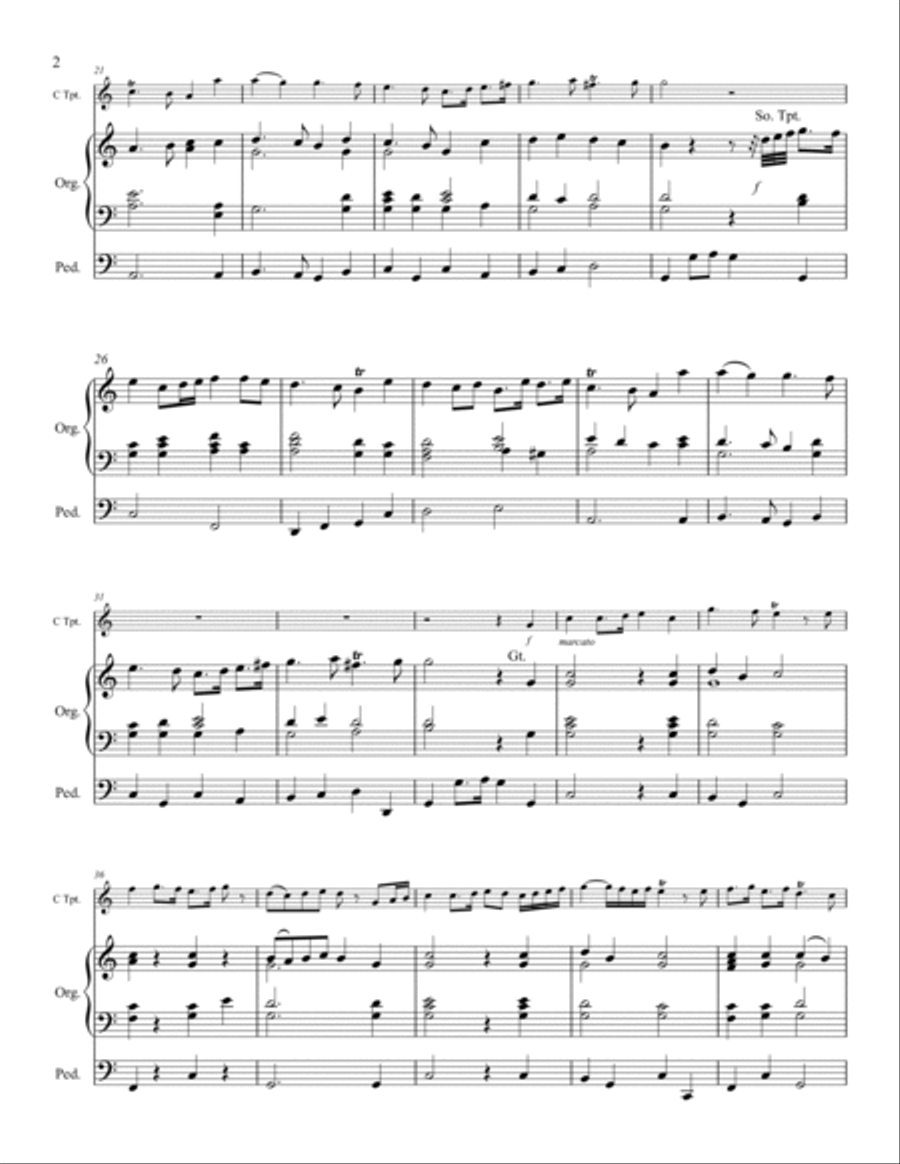 Te Deum, Charpentier - One Trumpet and Organ Trumpet Duet scores gallery preview page 3