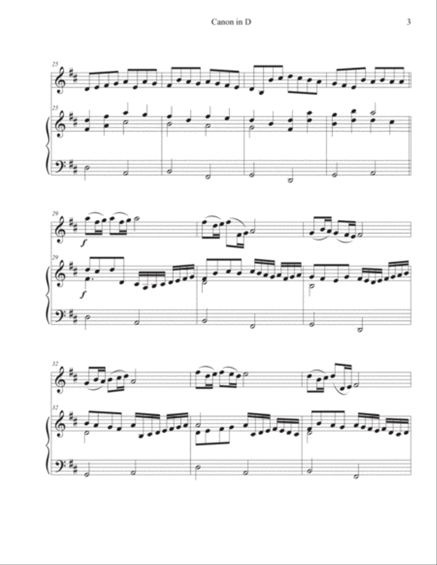 Canon in D (Violin-Piano) Violin Solo scores gallery preview page 3