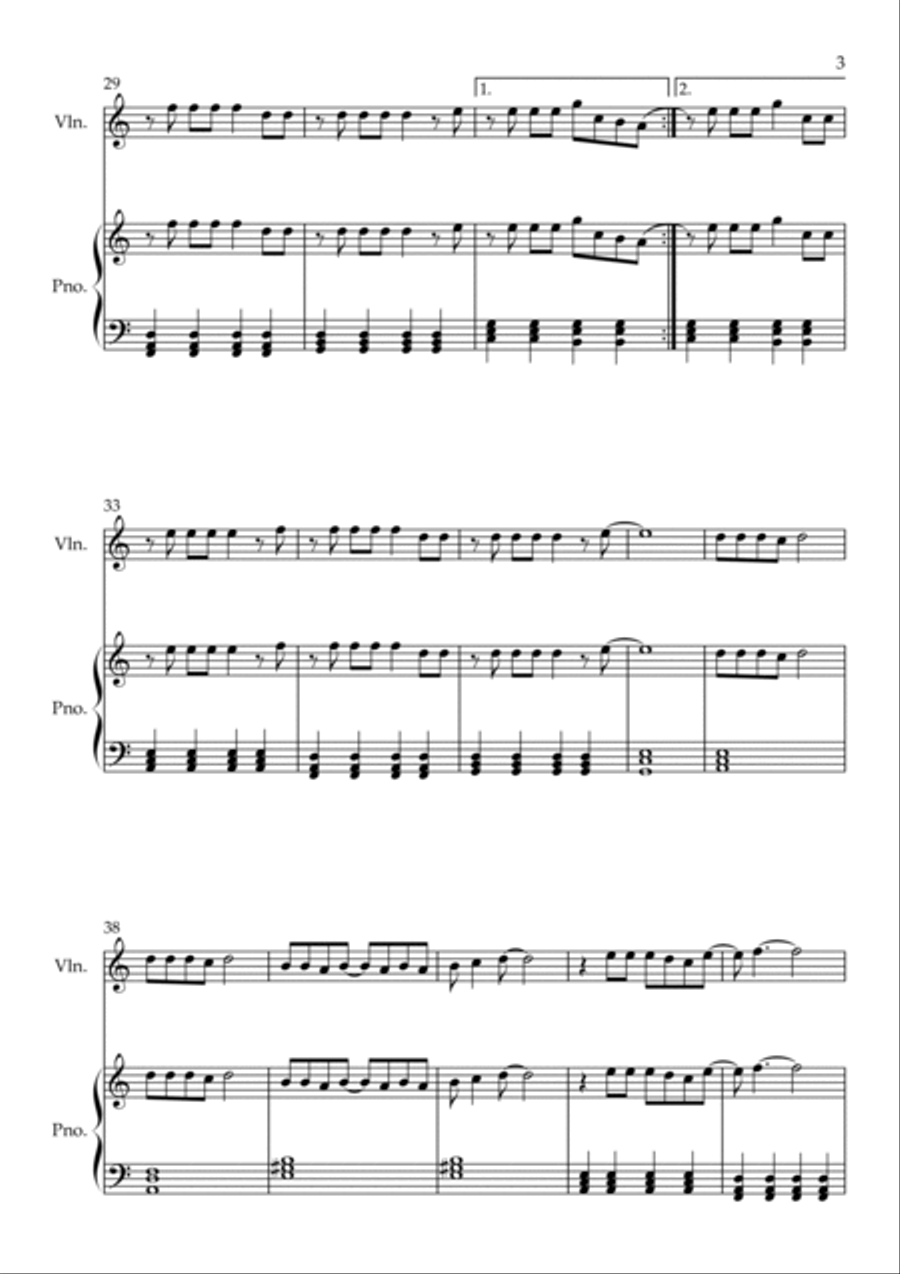 Flowers Violin Solo scores gallery preview page 3