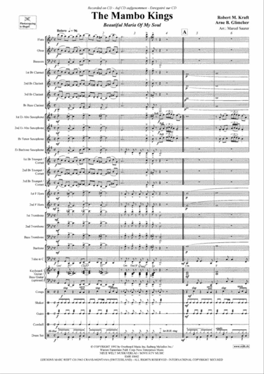 The Mambo Kings The Mambo Kings Concert Band scores gallery preview page 4