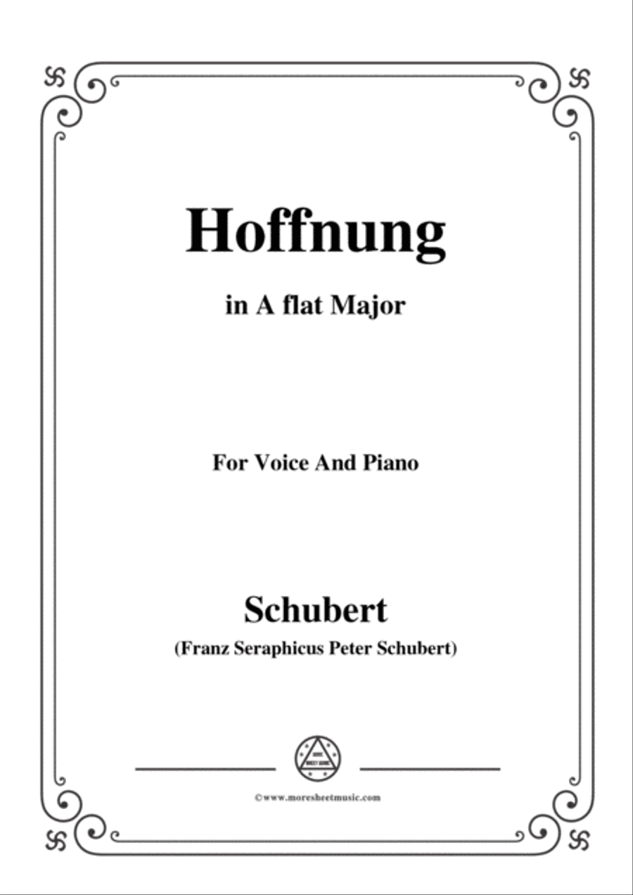 Schubert-Hoffnung,in A flat Major,for Voice&Piano Voice scores gallery preview page 1
