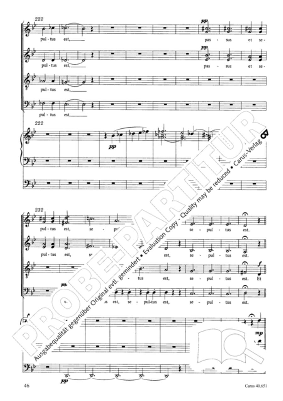 Mass in D Major (Missa in D) 4-Part scores gallery preview page 55