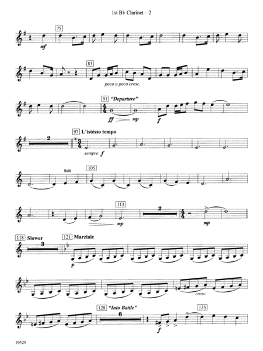 The Road Unknown: 1st B-flat Clarinet Concert Band scores gallery preview page 2