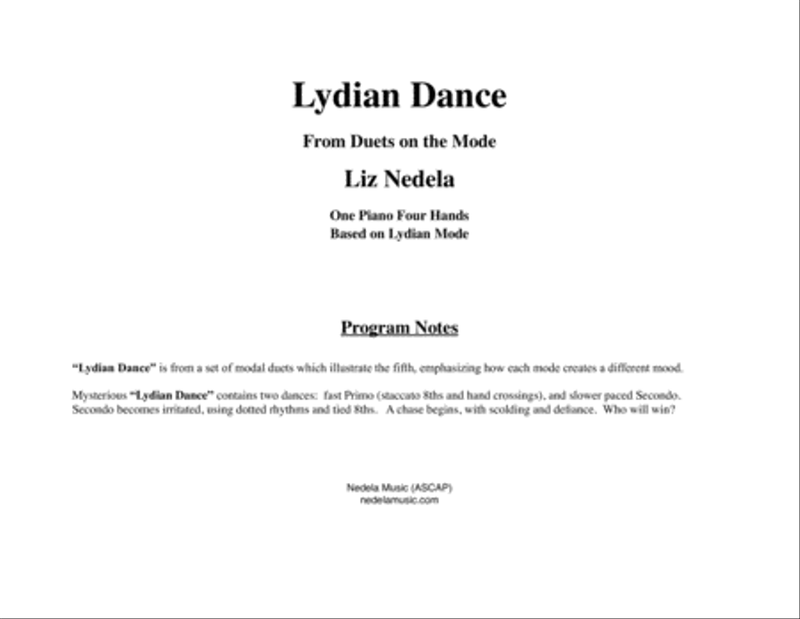 Duets on the Mode 4. Lydian Dance image number null