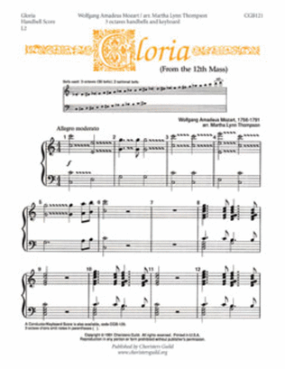 Book cover for Gloria - Handbell Score