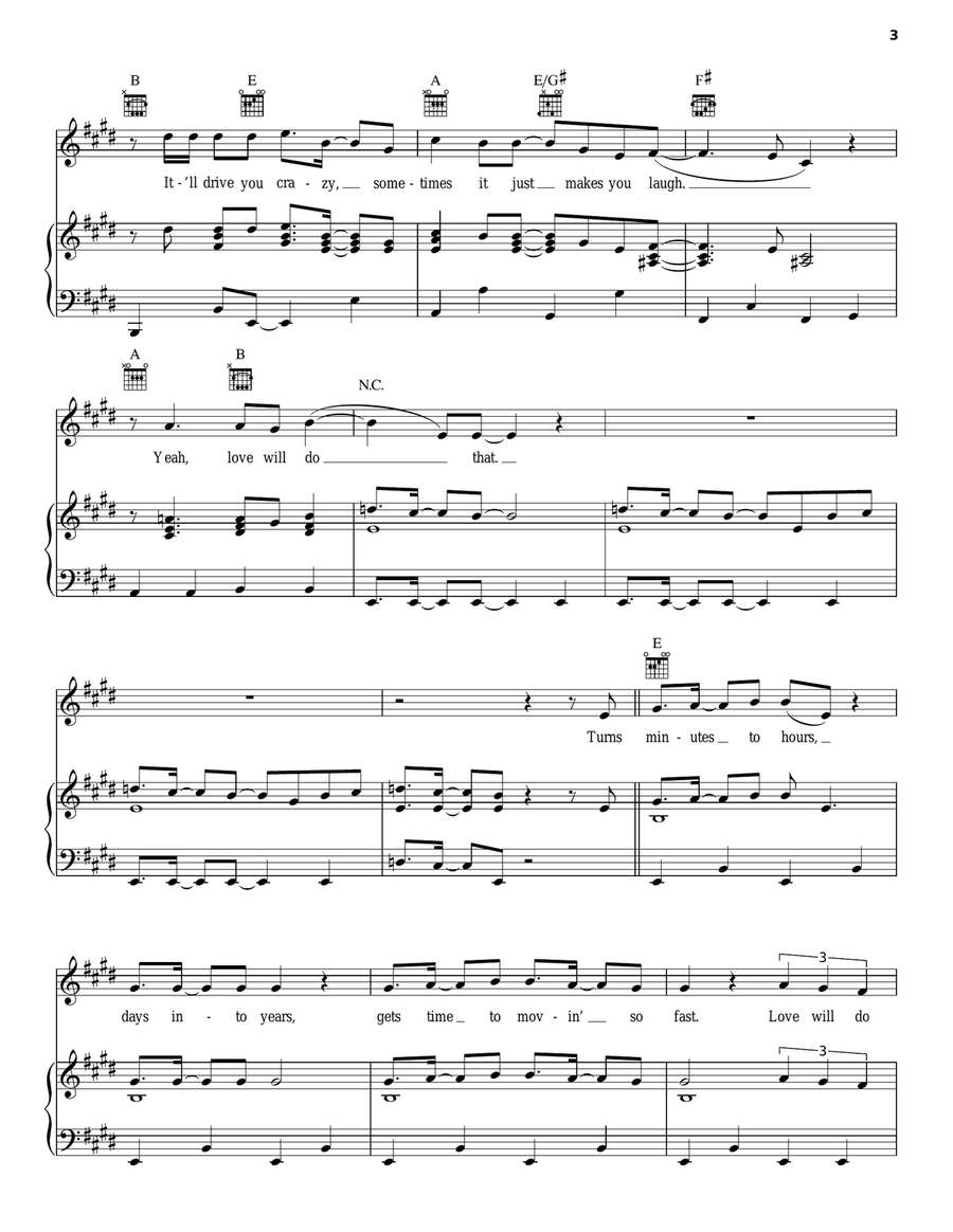 Love Will Do That Love Will Do That Piano, Vocal, Guitar scores gallery preview page 3
