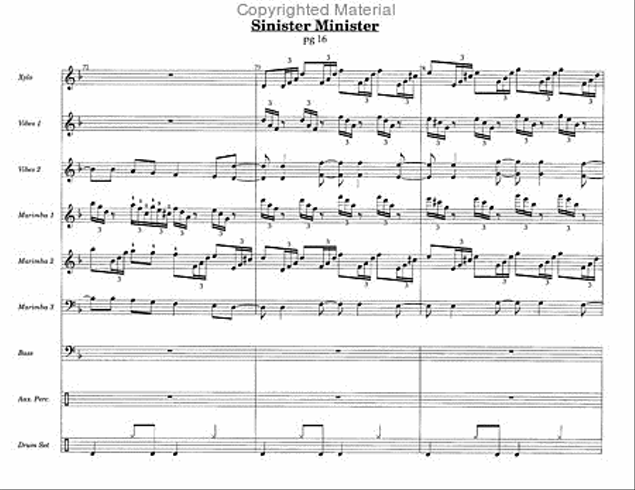 Sinister Minister, The Percussion Ensemble scores gallery preview page 8