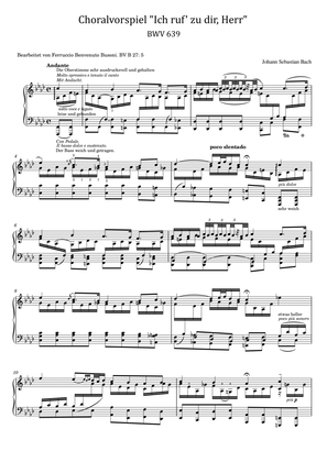 J.S.Bach/Busoni - Ich ruf zu dir, Herr Jesu Christ, BWV 639 (BV B 27) - Original For Piano Solo