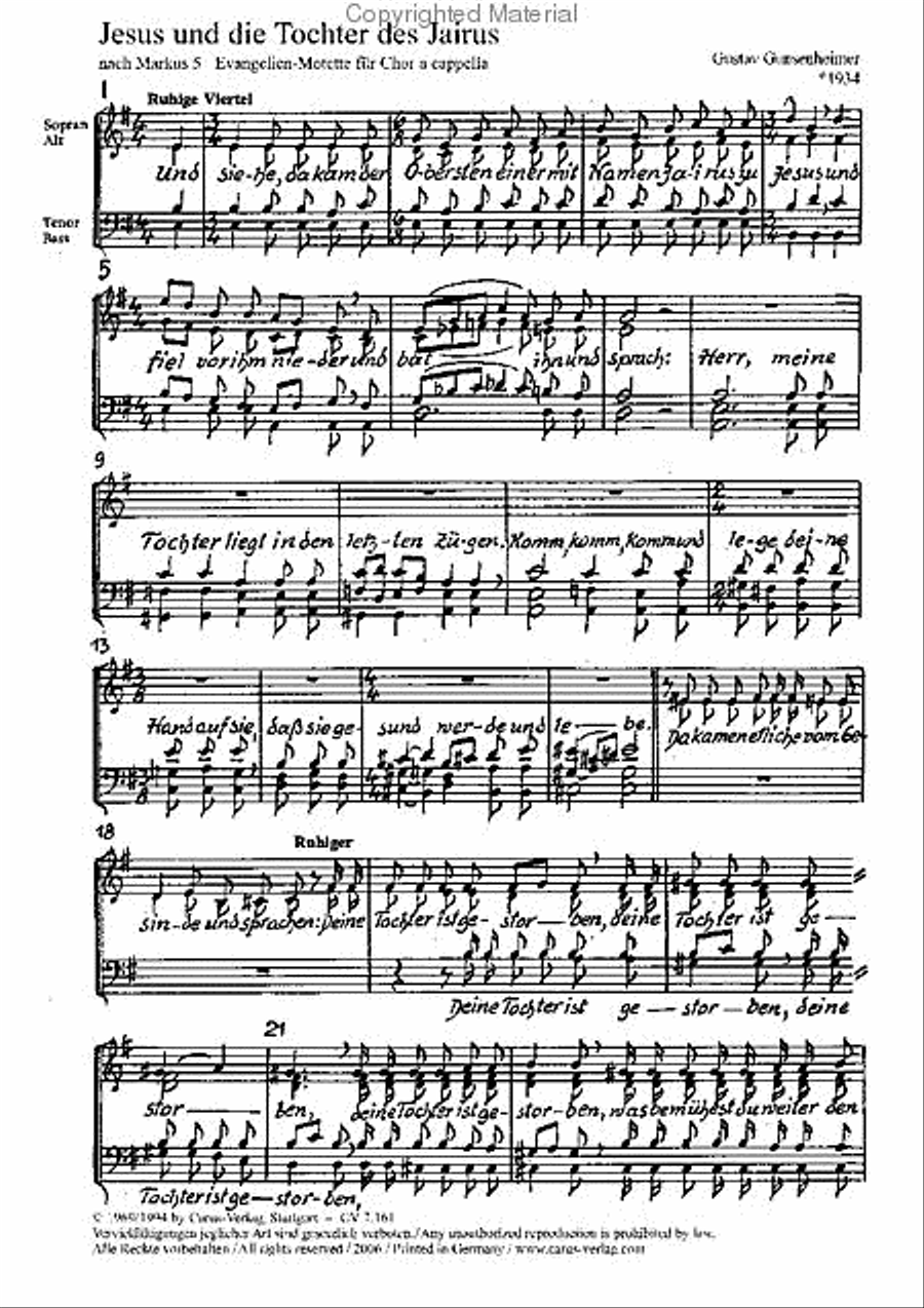 Jesus und die Tochter 4-Part scores gallery preview page 2