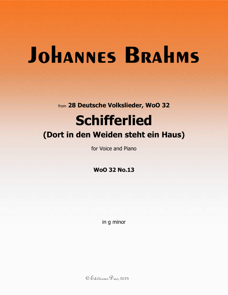 Schifferlied, by Brahms, in g minor