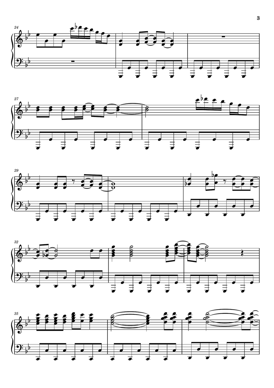 It's Raining Men Piano Solo scores gallery preview page 3