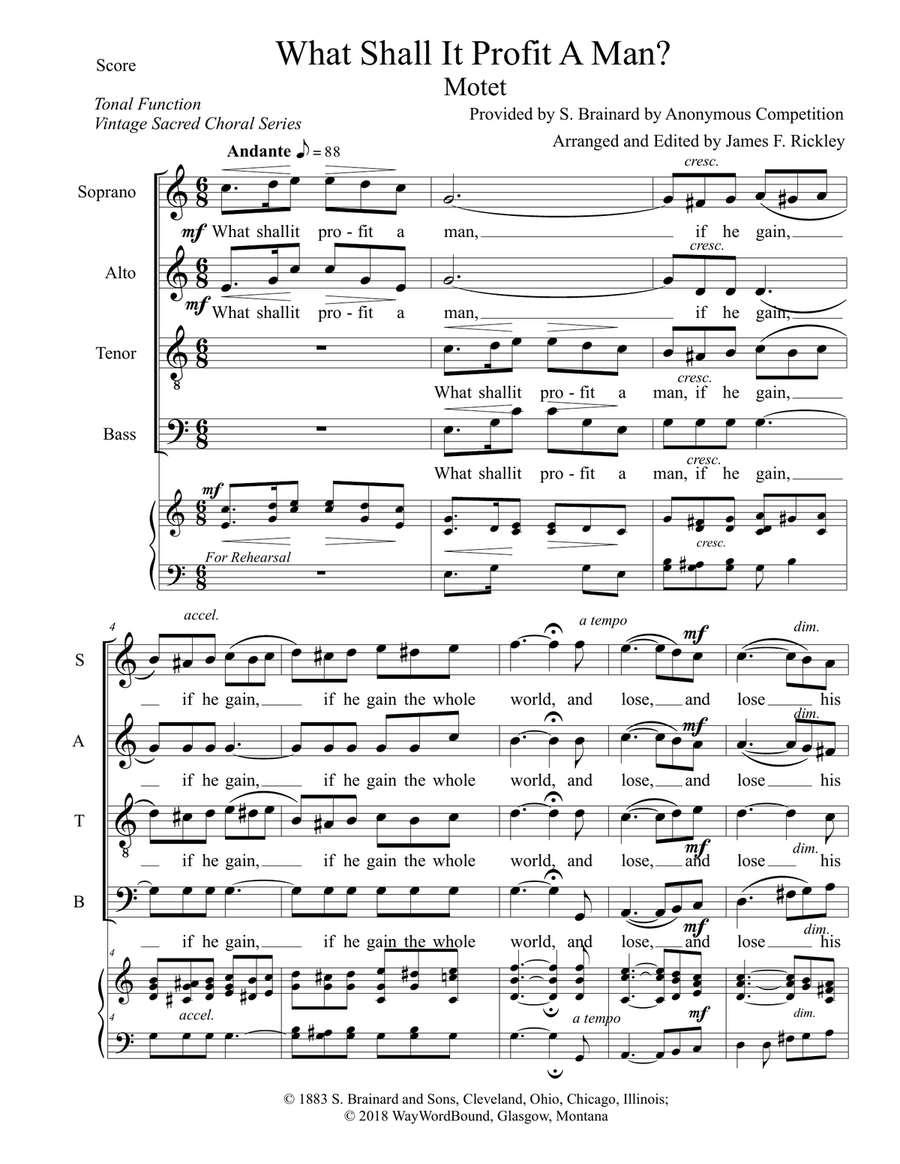 What Shall It Profit A Man? 4-Part scores gallery preview page 1