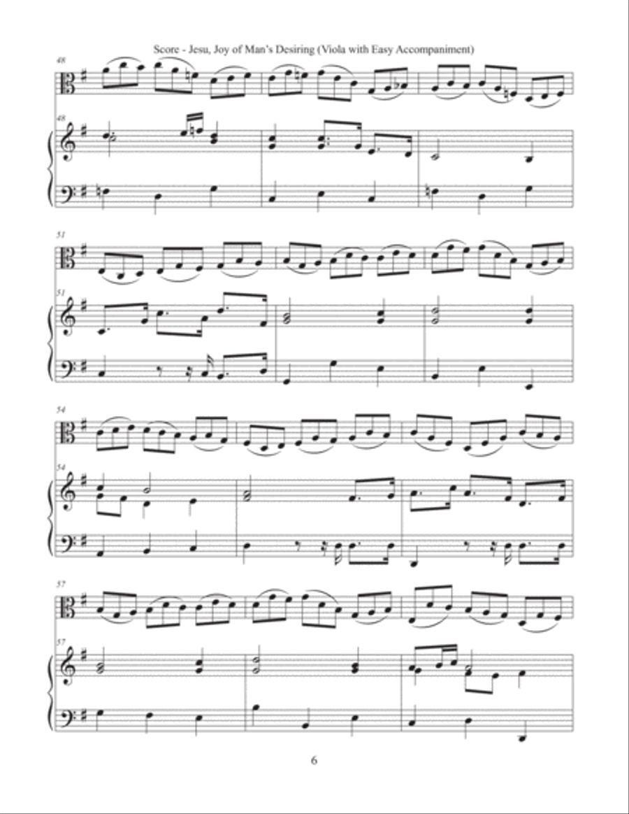 Jesu, Joy of Man’s Desiring (Viola with Easy Accompaniment) Viola Solo scores gallery preview page 6