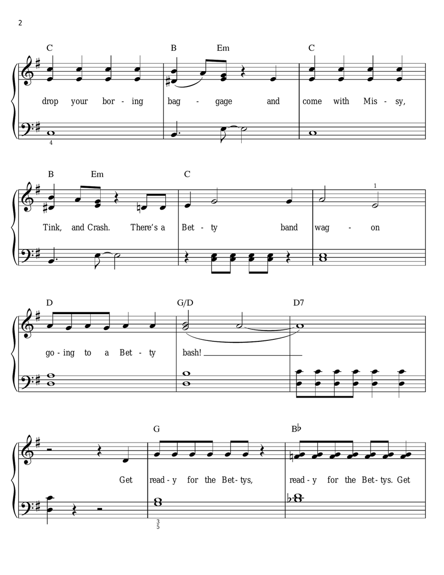 Ready For The Bettys Voice - Digital Sheet Music page 2